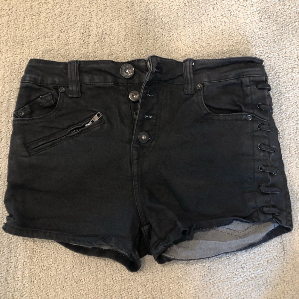 free people black shorts